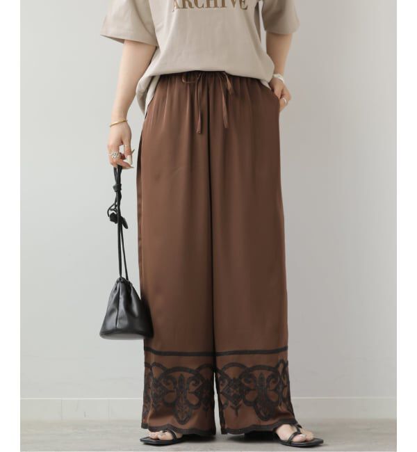 JOURNAL STANDARD relume「サテンエンブロイダリーヘムパンツ」|その他|