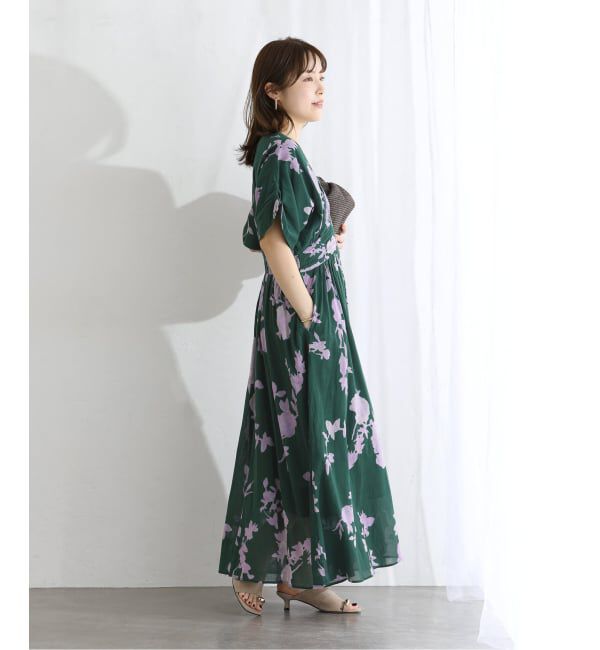  「【洗える】ne Quittez pas/ヌキテパ　別注ローズプリントドレス」|ワンピース|