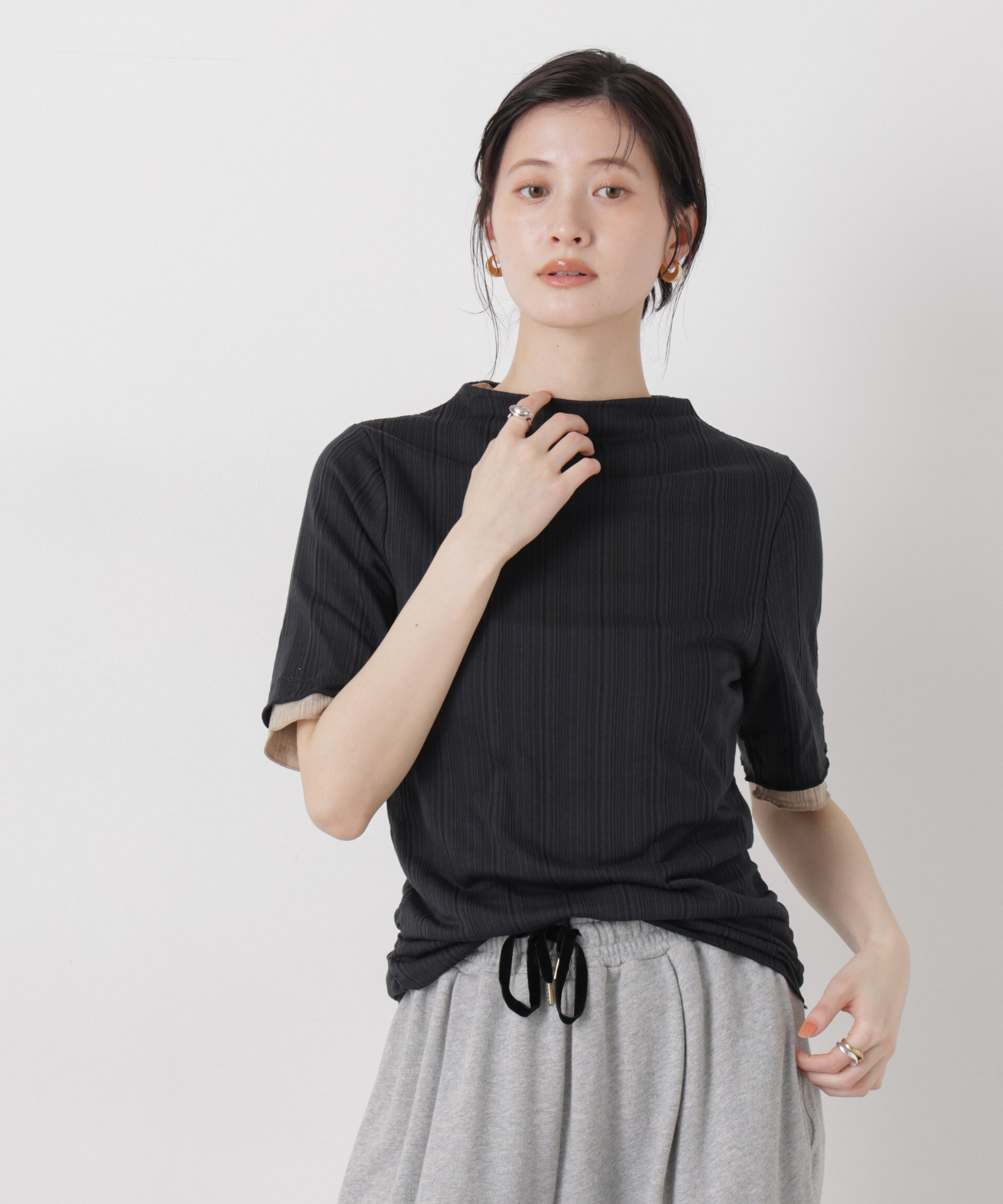 nano･universe「new balance/NB Greyカラーブロック半袖トップ」|Tシャツ・カットソー|