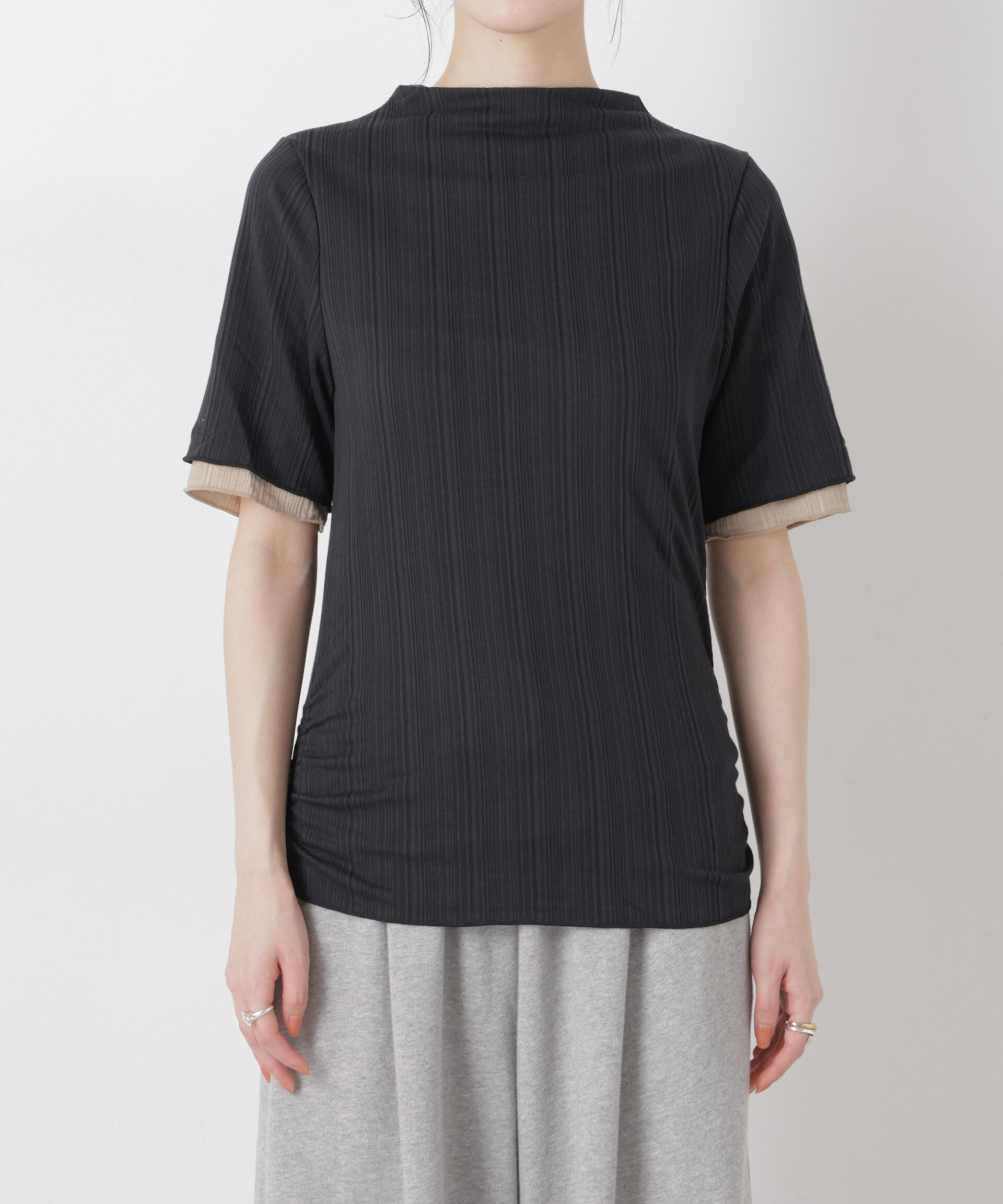 nano･universe「new balance/NB Greyカラーブロック半袖トップ」|Tシャツ・カットソー|