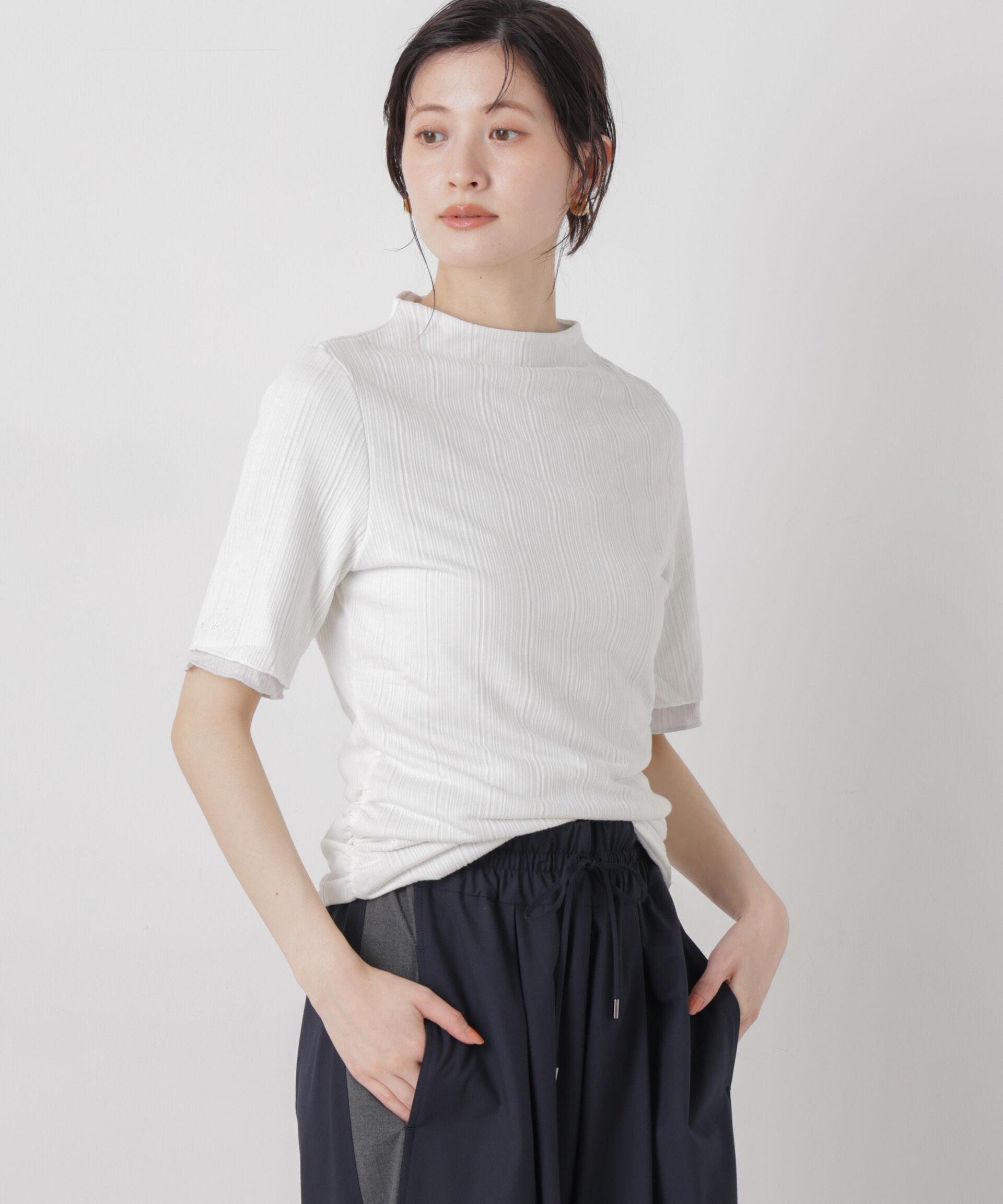 nano･universe「new balance/NB Greyカラーブロック半袖トップ」|Tシャツ・カットソー|