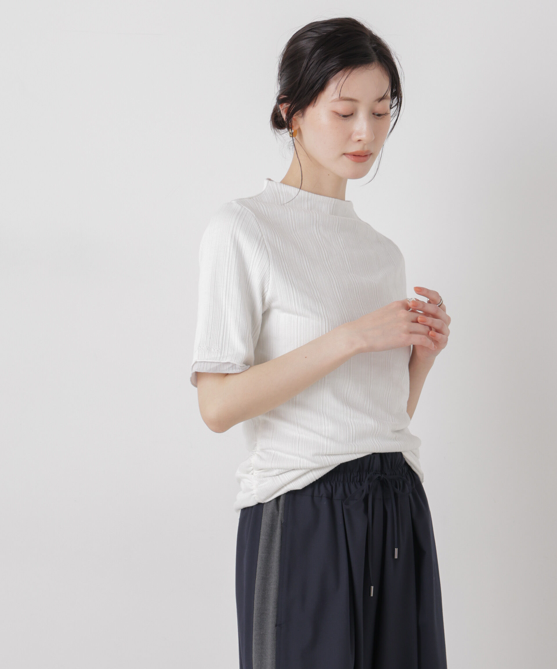 nano･universe「new balance/NB Greyカラーブロック半袖トップ」|Tシャツ・カットソー|