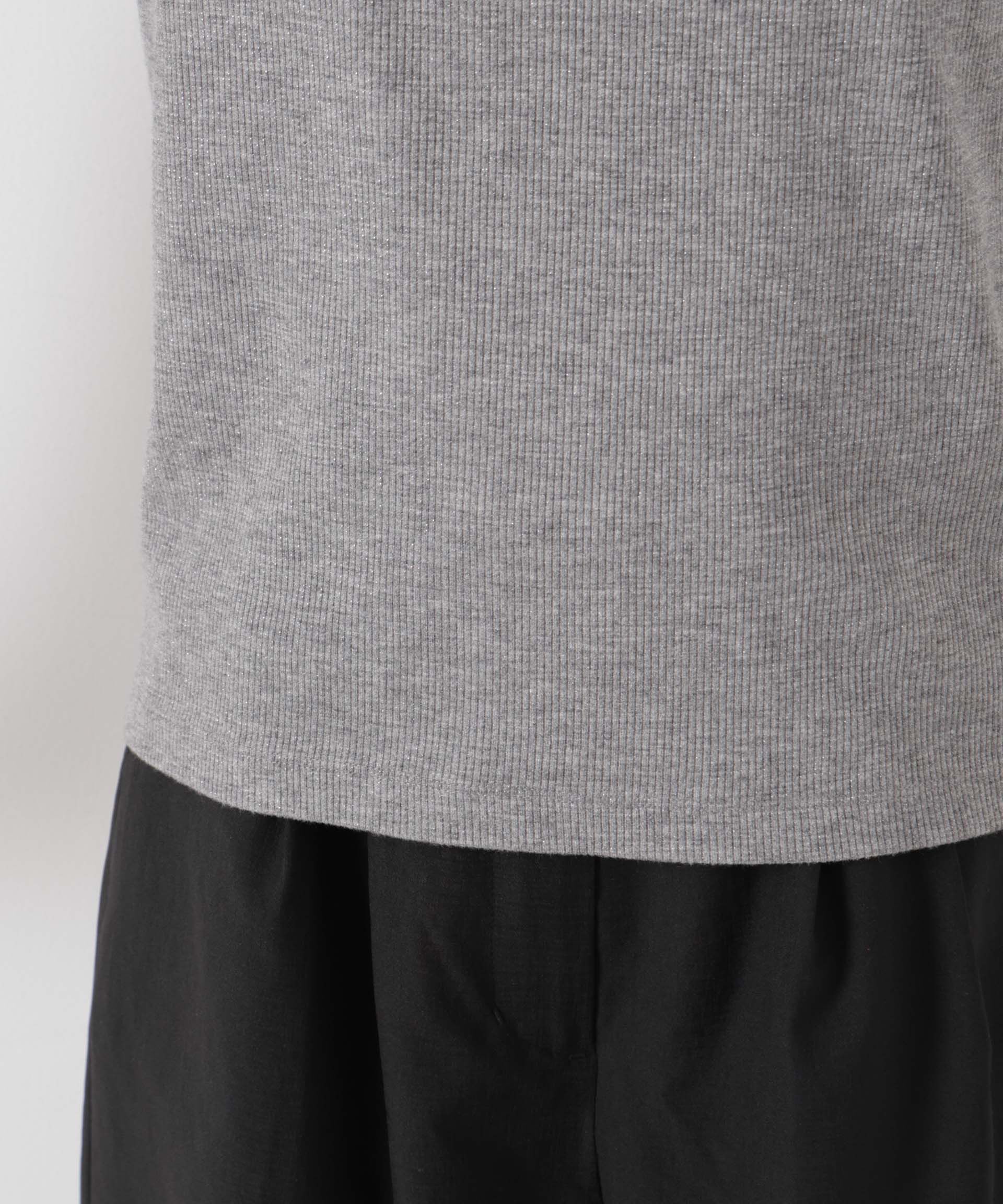 nano･universe「ラメリブカットクルーネックTシャツ」|Tシャツ・カットソー|