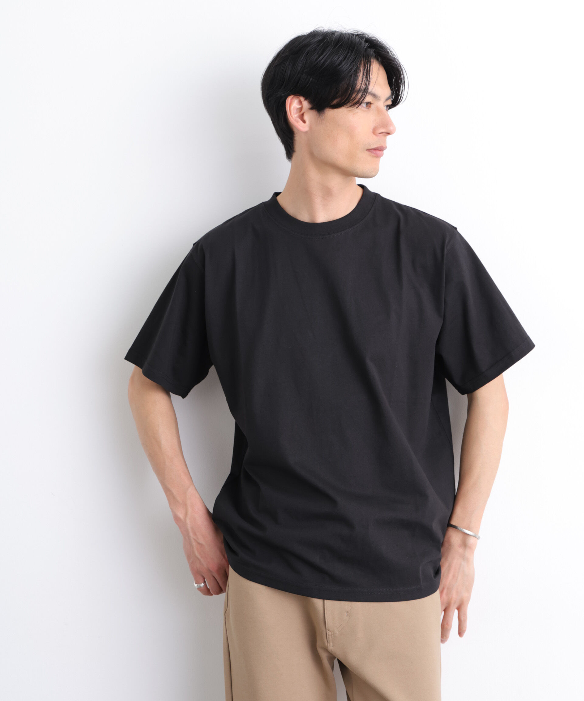 nano･universe「NORMANBROS別注 スムースタッチ Tシャツ 半袖」|Tシャツ・カットソー|ブラック