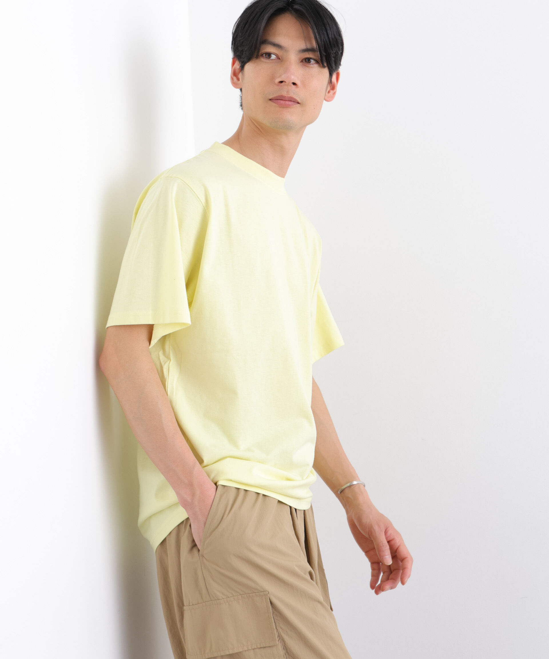 nano･universe「NORMANBROS別注 スムースタッチ Tシャツ 半袖」|Tシャツ・カットソー|イエロー