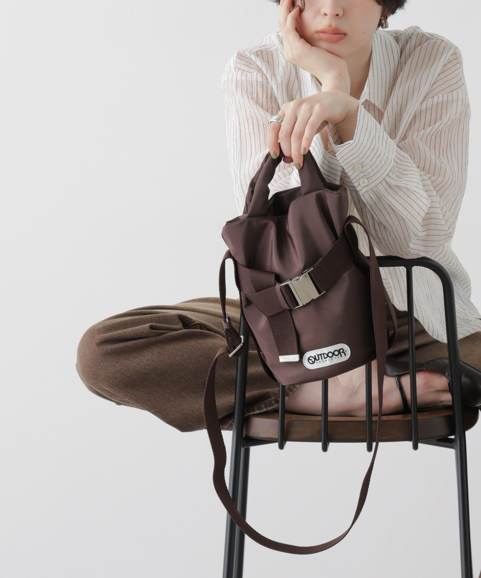 NANO universe「OUTDOOR PRODUCTS/OUTDOOR PRODUCTS 2way Belt Tote[SS]」|ショルダー・メッセンジャー|ブラウン