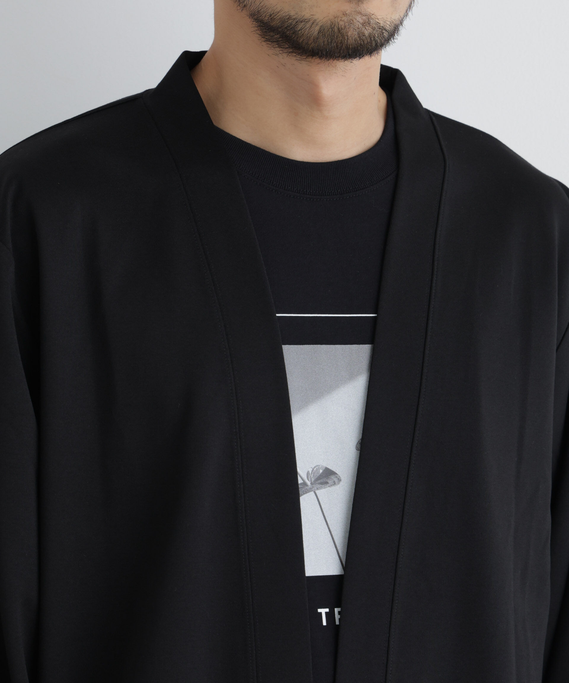 NANO universe「ダブルジャージー着流しカーディガン」|Tシャツ・カットソー|
