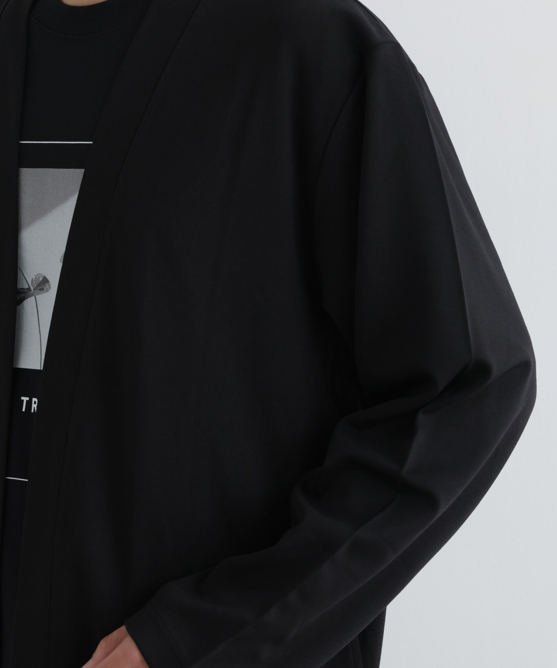 NANO universe「ダブルジャージー着流しカーディガン」|Tシャツ・カットソー|