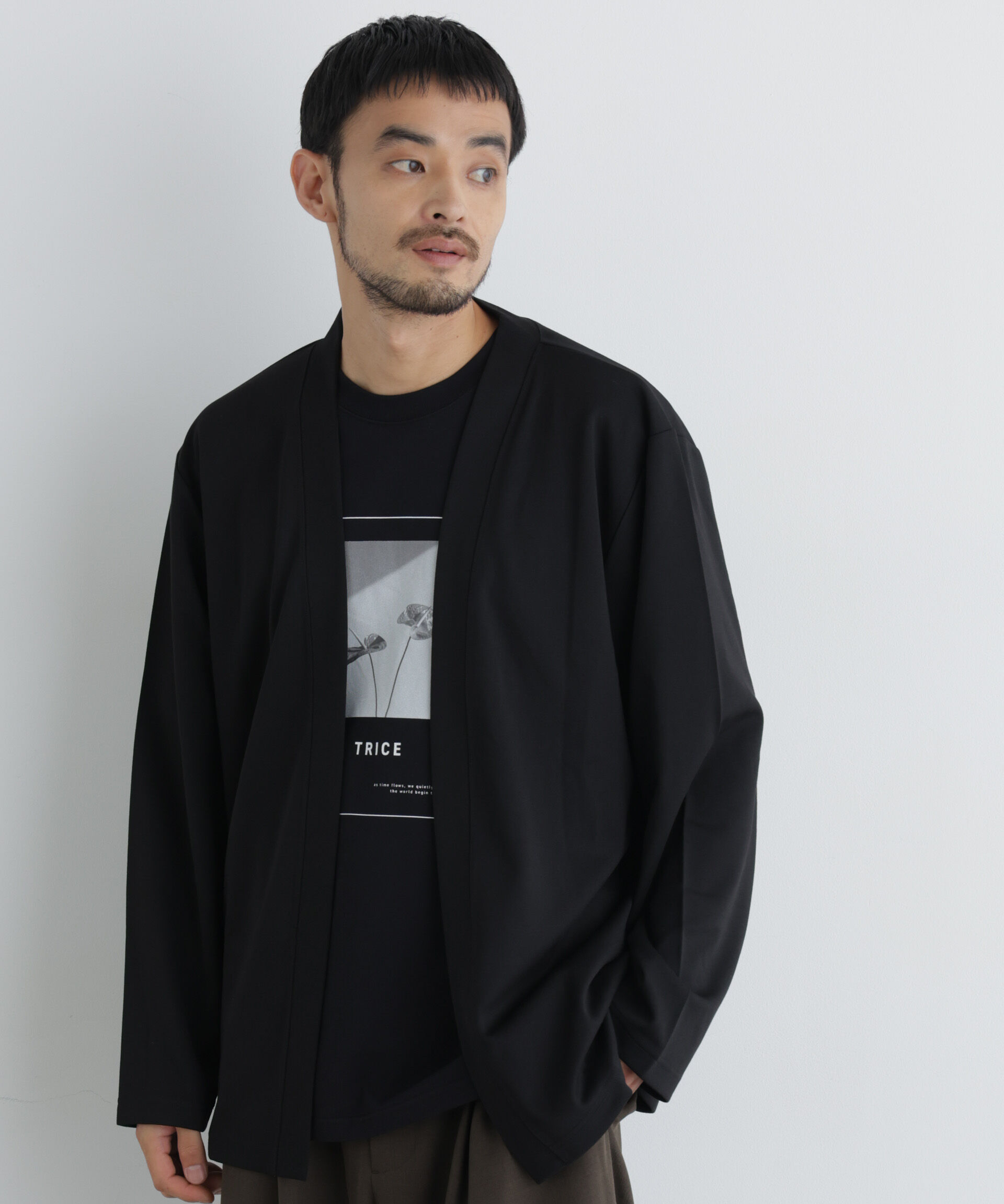 NANO universe「ダブルジャージー着流しカーディガン」|Tシャツ・カットソー|