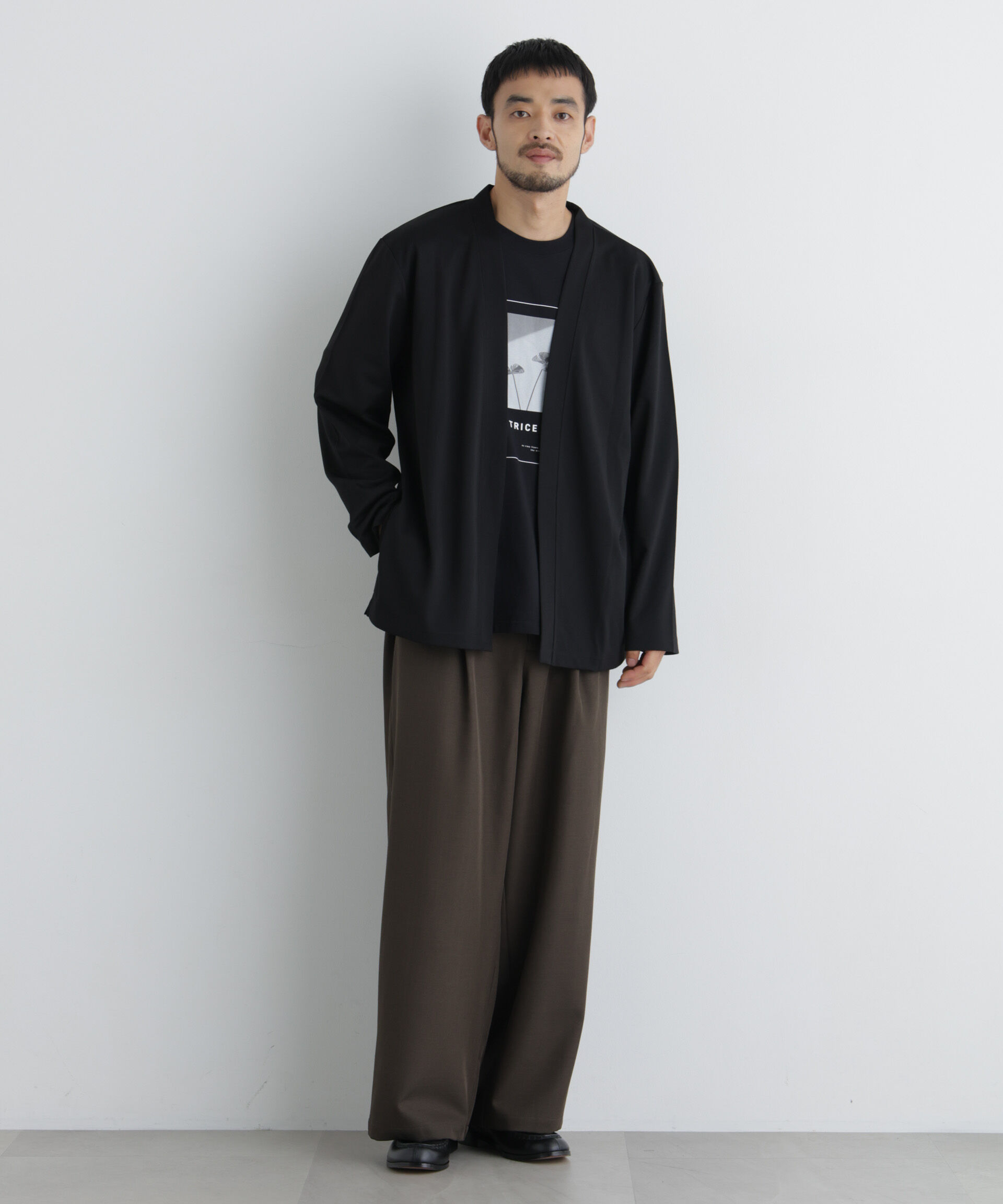 NANO universe「ダブルジャージー着流しカーディガン」|Tシャツ・カットソー|