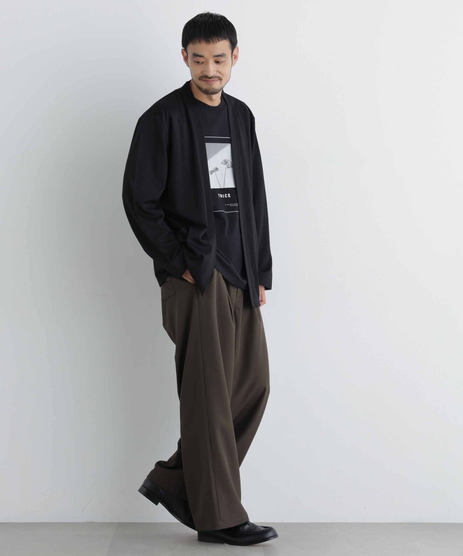 NANO universe「ダブルジャージー着流しカーディガン」|Tシャツ・カットソー|