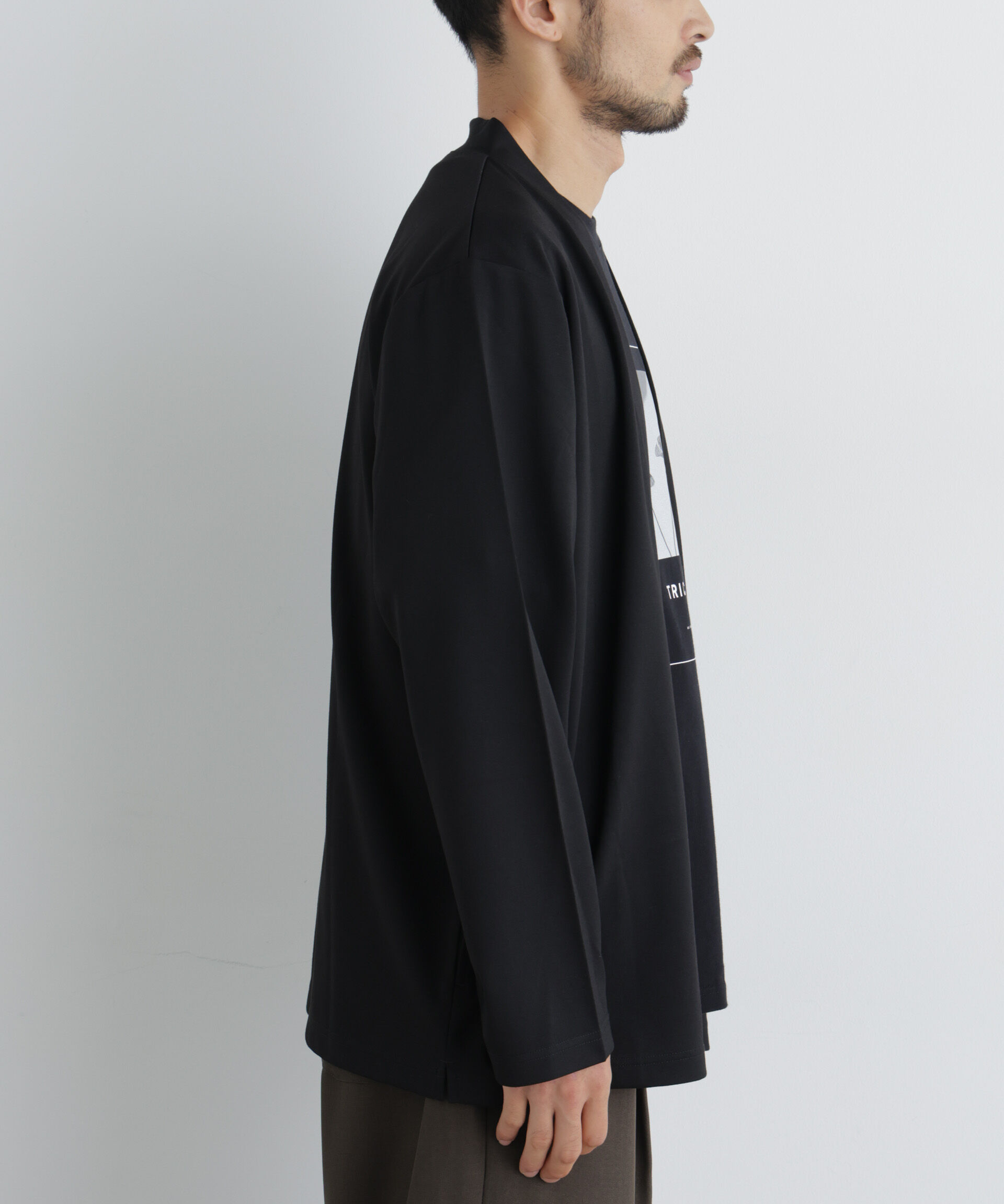 NANO universe「ダブルジャージー着流しカーディガン」|Tシャツ・カットソー|