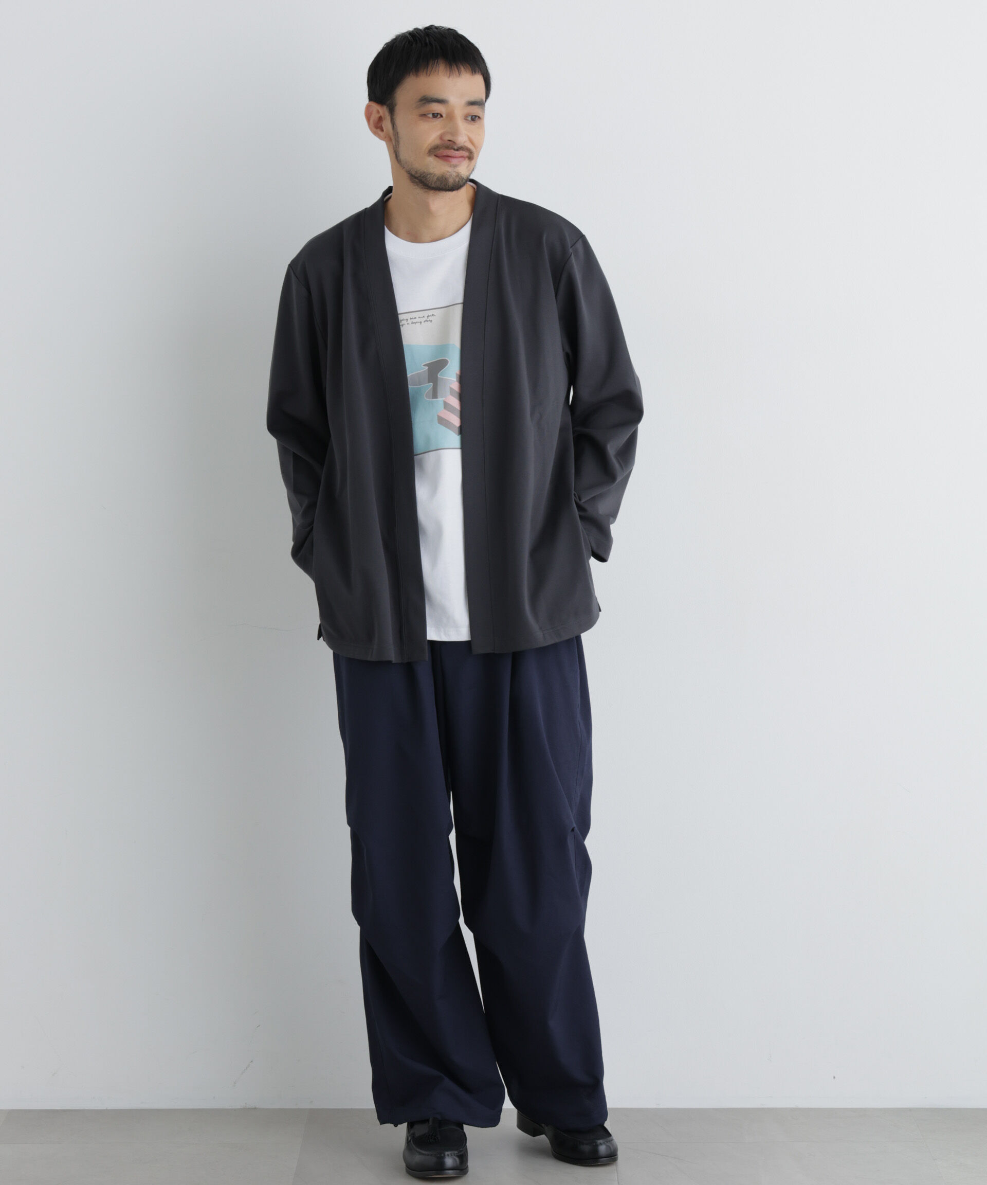 NANO universe「ダブルジャージー着流しカーディガン」|Tシャツ・カットソー|