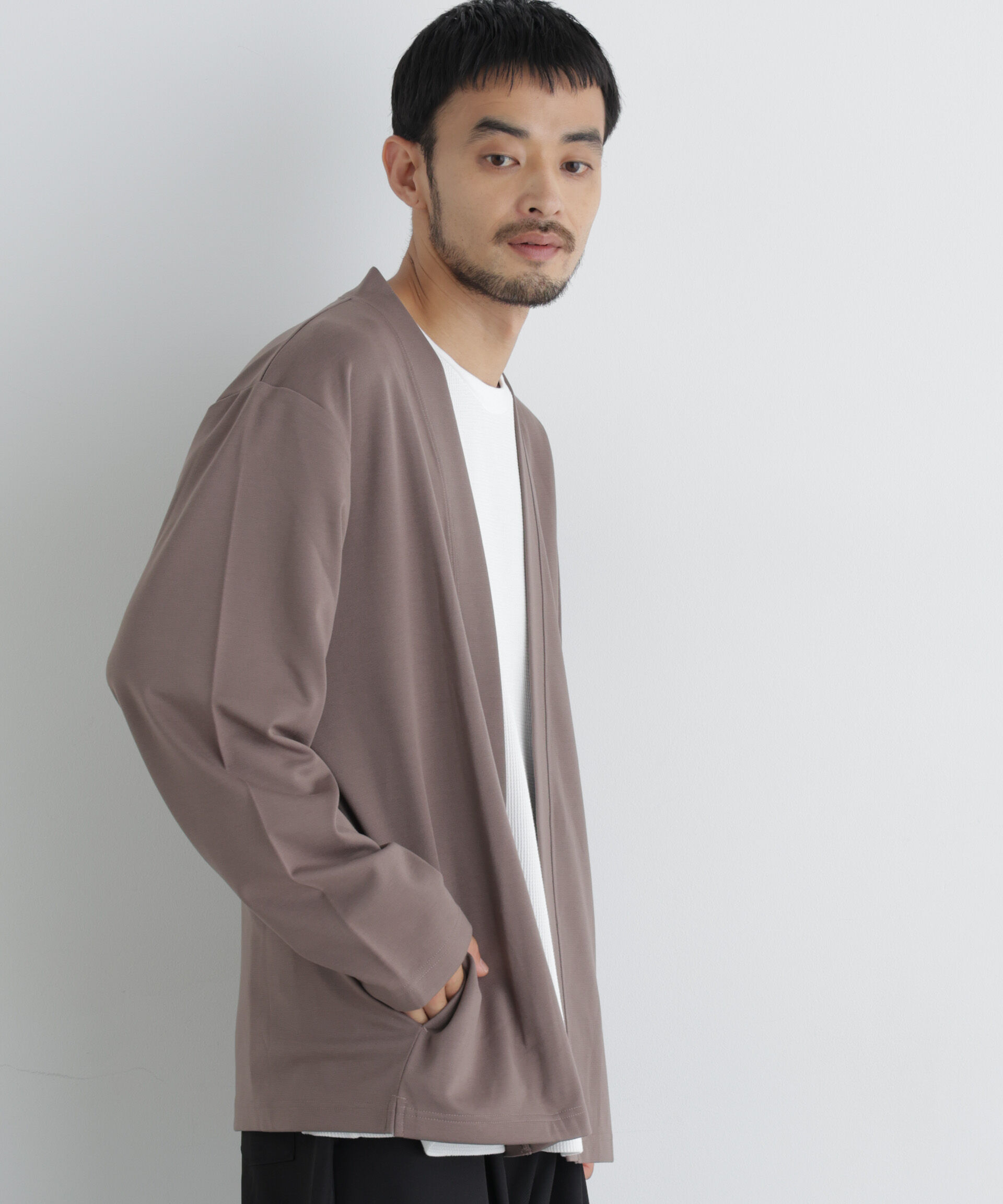 NANO universe「ダブルジャージー着流しカーディガン」|Tシャツ・カットソー|