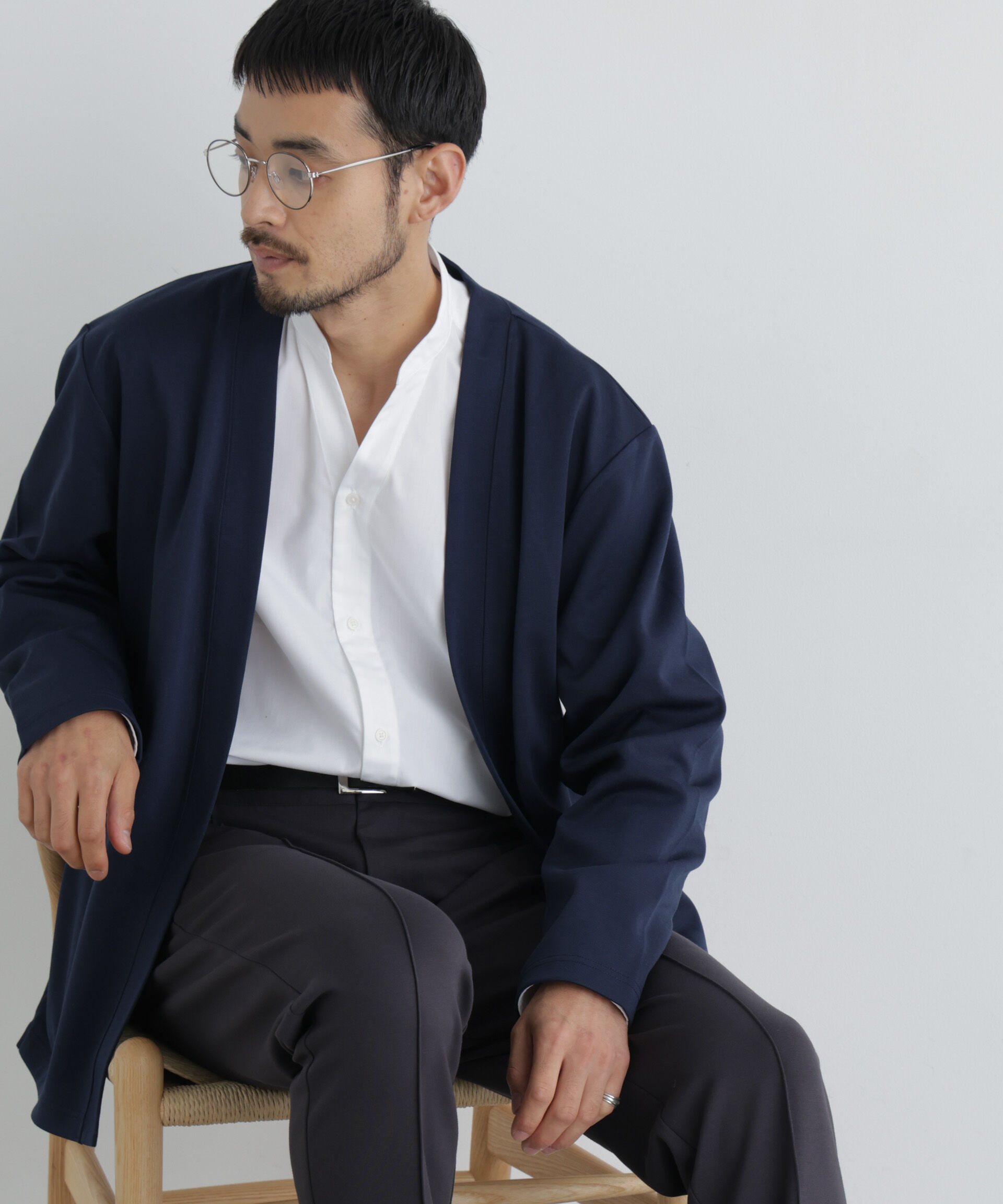 NANO universe「ダブルジャージー着流しカーディガン」|Tシャツ・カットソー|