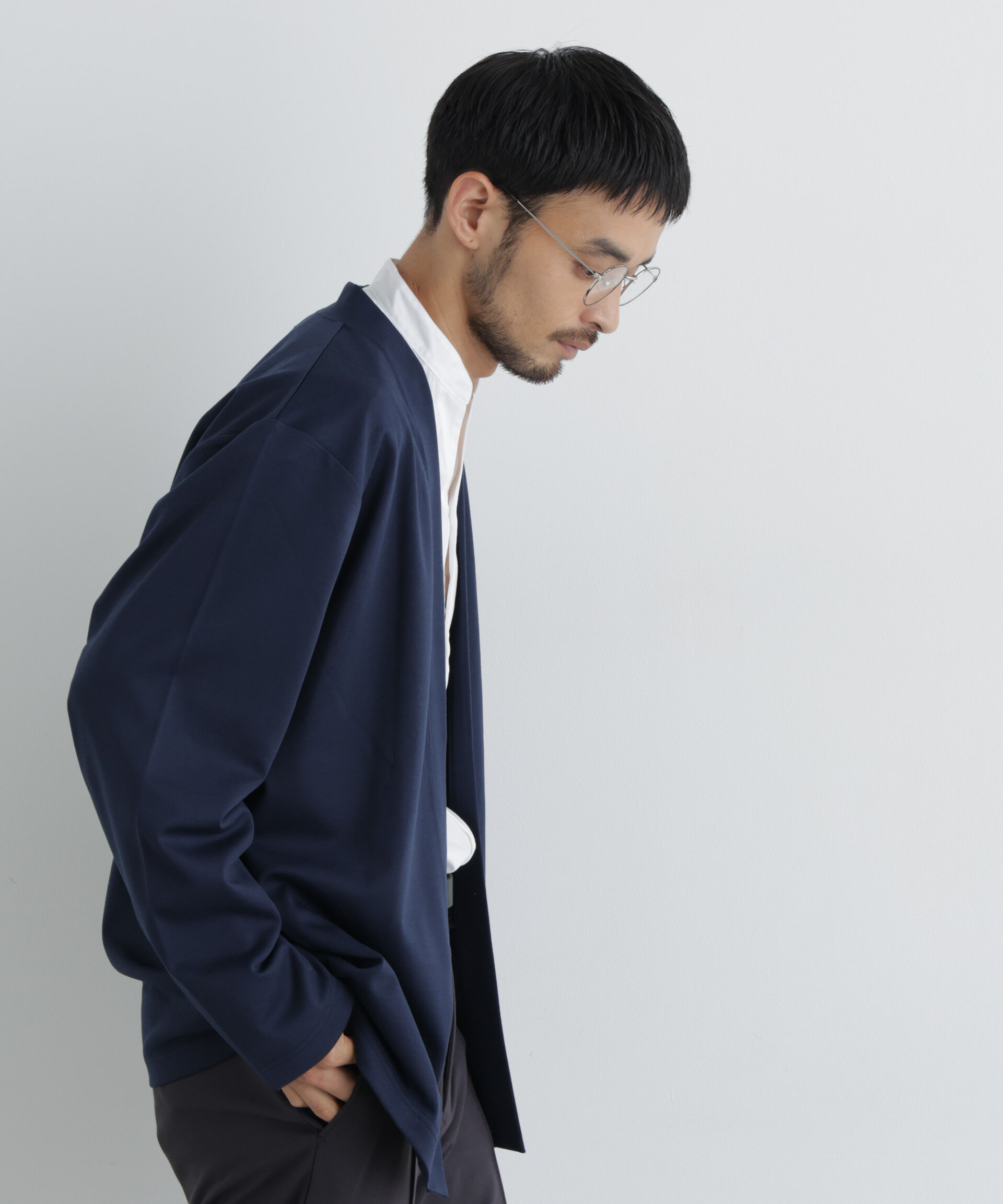 NANO universe「ダブルジャージー着流しカーディガン」|Tシャツ・カットソー|
