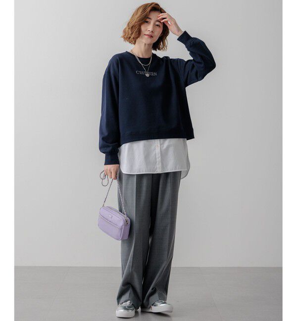 23区「ナチュラルストレッチサキソニー タック ワイドパンツ」|その他|