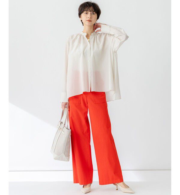 23区「【洗える】スラブツイルストレッチ ワイド パンツ」|その他|