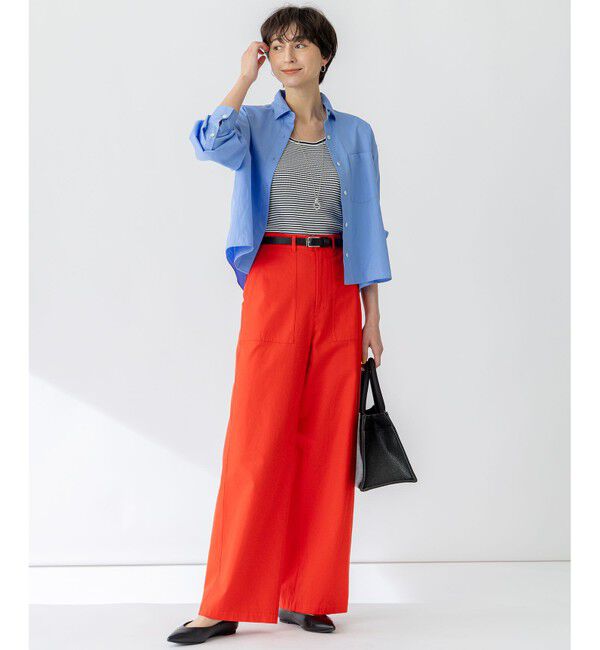 23区「【洗える】スラブツイルストレッチ ワイド パンツ」|その他|