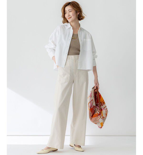 23区「【洗える】スラブツイルストレッチ ワイド パンツ」|その他|