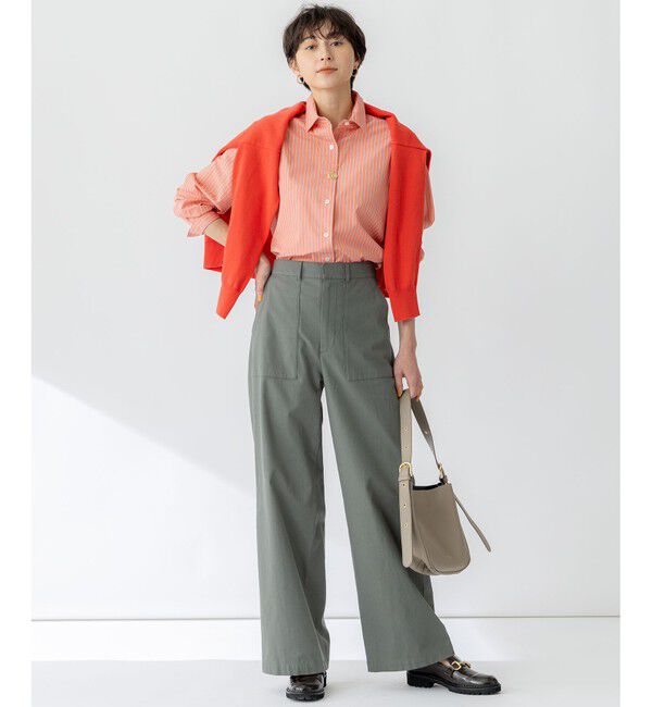 23区「【洗える】スラブツイルストレッチ ワイド パンツ」|その他|