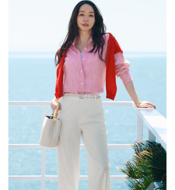 23区「【CanCam・CLASSY.・Oggi掲載】リネンレーヨンストレッチ ワイドパンツ」|その他|