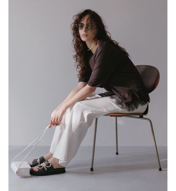 23区「【CanCam・CLASSY.・Oggi掲載】リネンレーヨンストレッチ ワイドパンツ」|その他|