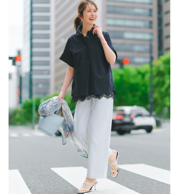 23区「【CanCam・CLASSY.・Oggi掲載】リネンレーヨンストレッチ ワイドパンツ」|その他|