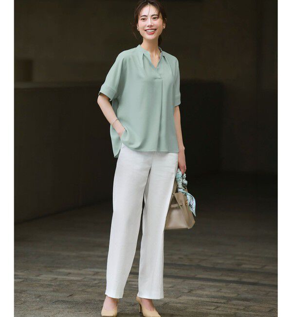 23区「【CanCam・CLASSY.・Oggi掲載】リネンレーヨンストレッチ ワイドパンツ」|その他|