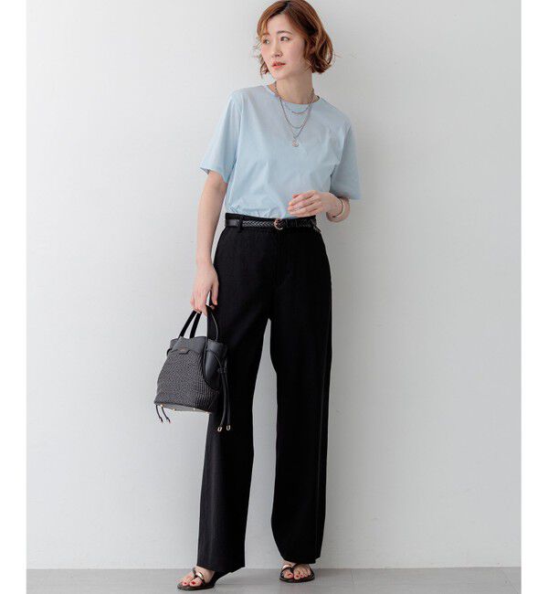 23区「【CanCam・CLASSY.・Oggi掲載】リネンレーヨンストレッチ ワイドパンツ」|その他|