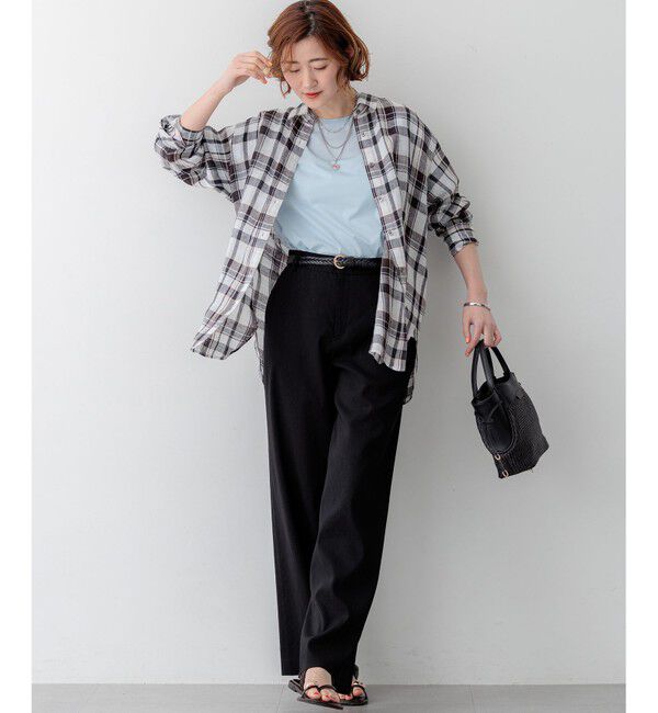 23区「【CanCam・CLASSY.・Oggi掲載】リネンレーヨンストレッチ ワイドパンツ」|その他|
