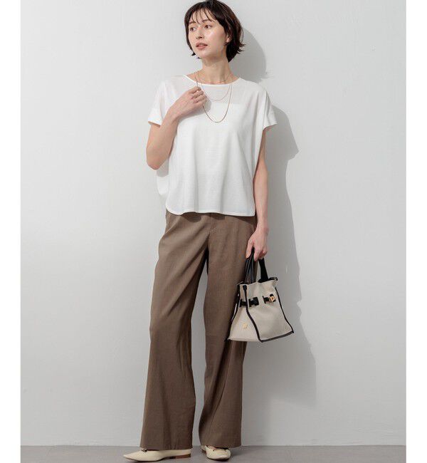 23区「【CanCam・CLASSY.・Oggi掲載】リネンレーヨンストレッチ ワイドパンツ」|その他|