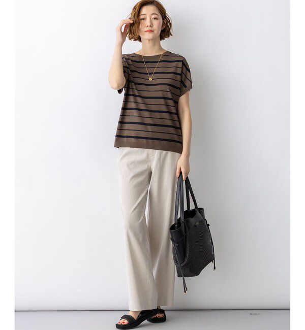 23区「【CanCam・CLASSY.・Oggi掲載】リネンレーヨンストレッチ ワイドパンツ」|その他|