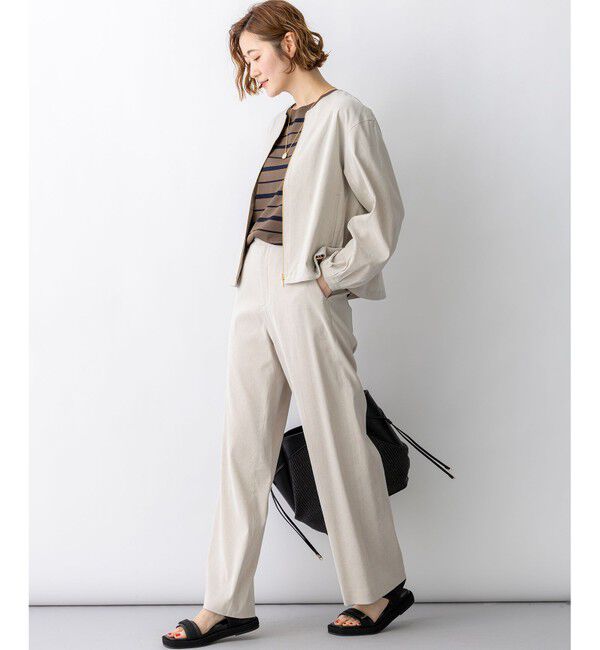 23区「【CanCam・CLASSY.・Oggi掲載】リネンレーヨンストレッチ ワイドパンツ」|その他|