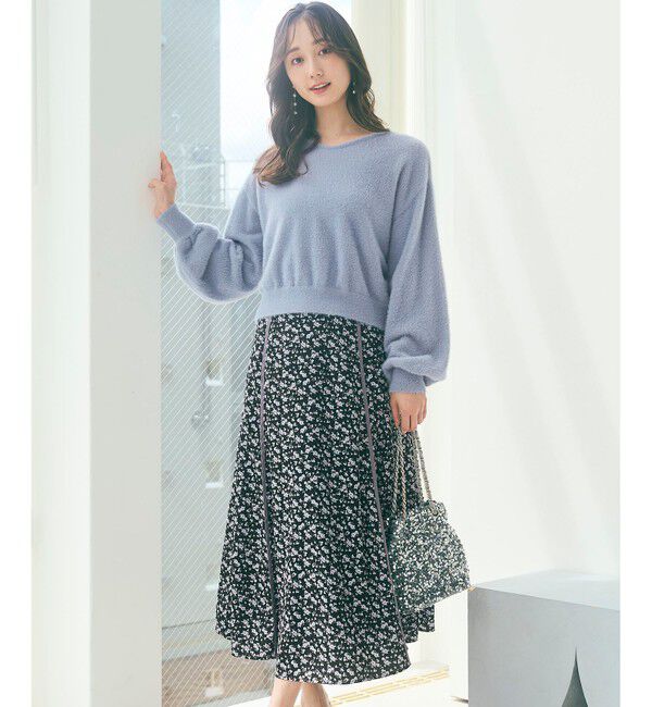 any SiS「【全方位 好印象】ラメフェザーニット&times;フラワースカート セット」|スーツ|