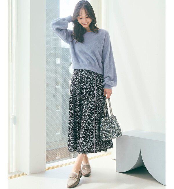 any SiS「【全方位 好印象】ラメフェザーニット&times;フラワースカート セット」|スーツ|