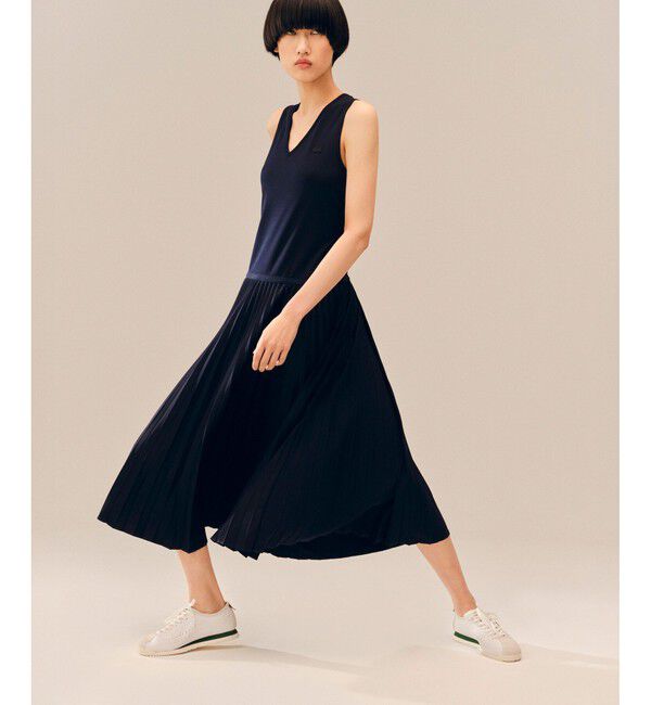 LACOSTE「スリーブレスプリーツロングドレス」|ワンピース|