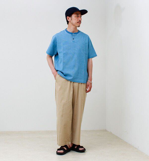 GLOSTER「【セットアップ対応】メッシュデニムヘンリーTEE」|Tシャツ・カットソー|