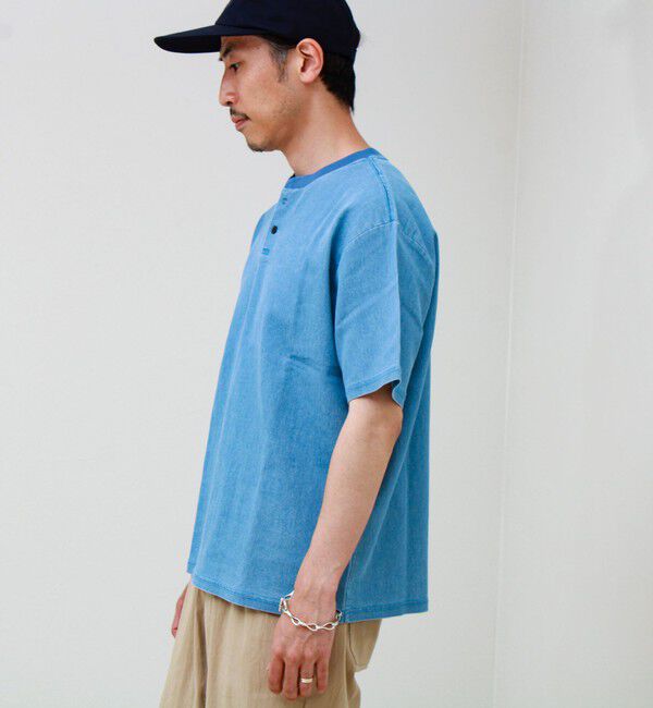 GLOSTER「【セットアップ対応】メッシュデニムヘンリーTEE」|Tシャツ・カットソー|