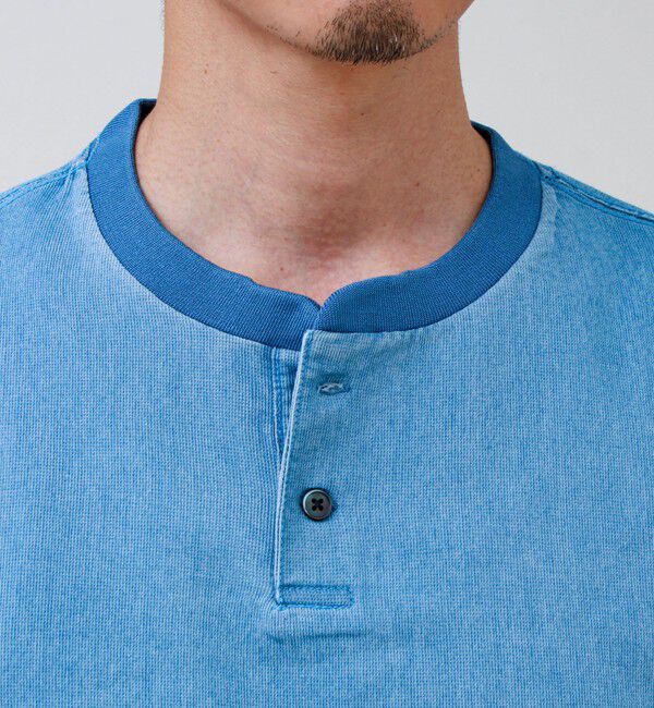 GLOSTER「【セットアップ対応】メッシュデニムヘンリーTEE」|Tシャツ・カットソー|