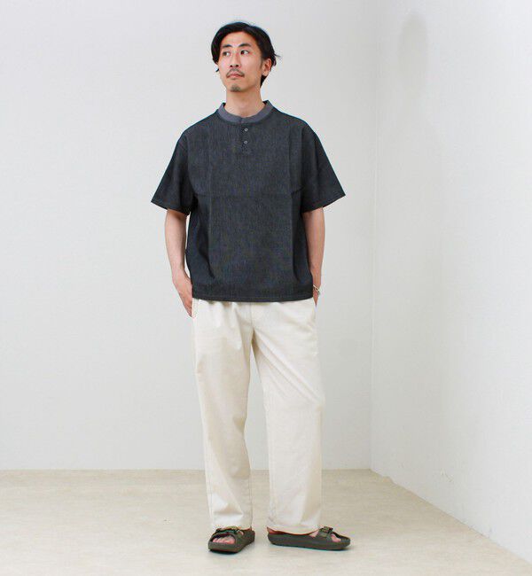 GLOSTER「【セットアップ対応】メッシュデニムヘンリーTEE」|Tシャツ・カットソー|