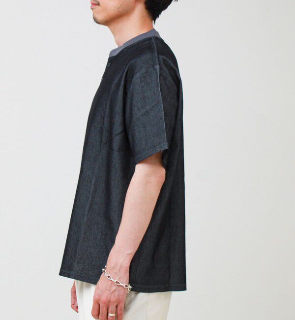 GLOSTER「【セットアップ対応】メッシュデニムヘンリーTEE」|Tシャツ・カットソー|