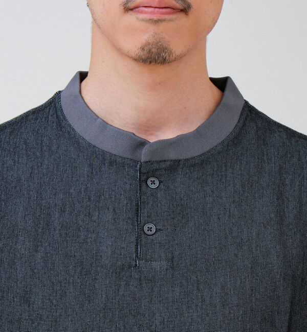 GLOSTER「【セットアップ対応】メッシュデニムヘンリーTEE」|Tシャツ・カットソー|