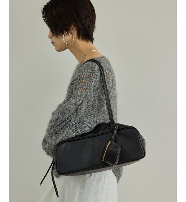 SALON adam et rope'「【WEB限定】チャーム付きスプリットレザーミドルバッグ」|ハンドバッグ|