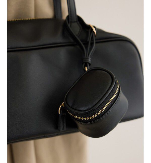 SALON adam et rope'「【WEB限定】チャーム付きスプリットレザーミドルバッグ」|ハンドバッグ|
