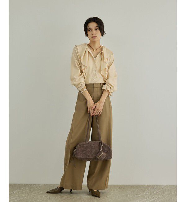 SALON adam et rope'「【WEB限定】チャーム付きスウェードライクミドルバッグ」|ハンドバッグ|