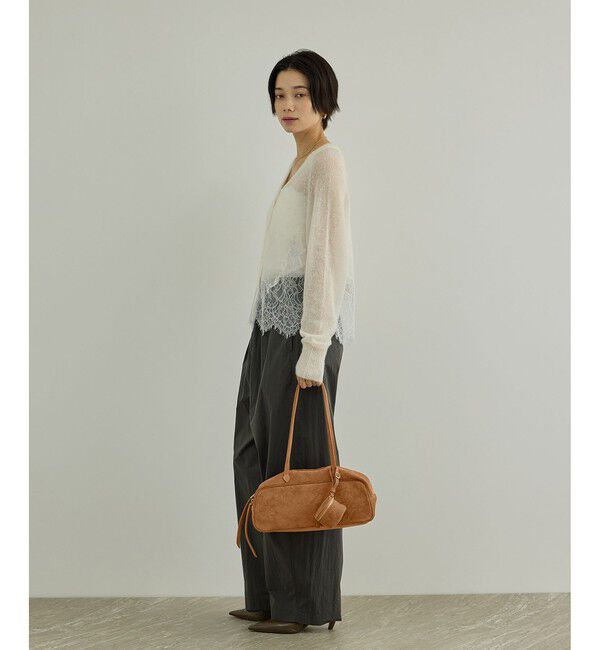 SALON adam et rope'「【WEB限定】チャーム付きスウェードライクミドルバッグ」|ハンドバッグ|