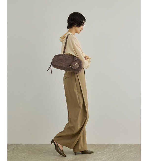 SALON adam et rope'「【WEB限定】チャーム付きスウェードライクミドルバッグ」|ハンドバッグ|