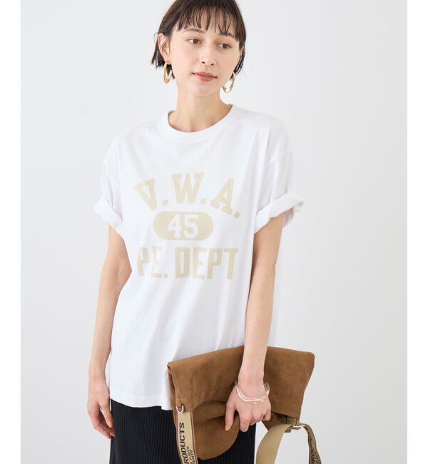 Rope&rsquo;Picnic「【Champion/チャンピオン別注】アソートロゴプリントオーバーサイズTシャツ/リンクコーデ」|Tシャツ・カットソー|ホワイト系(11)