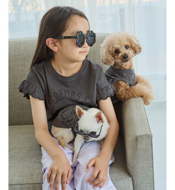 ROPE PICNIC PASSAGE「【DOG】カレッジロゴプリントピグメントTシャツ/リンクコーデ」|その他|